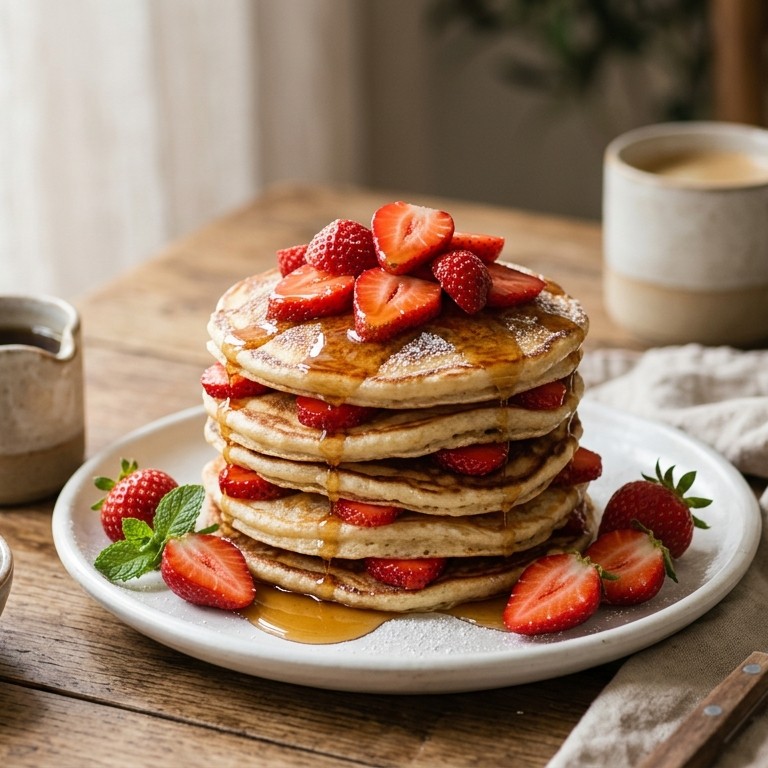 Zomerse aardbeien-pannenkoeken recept
