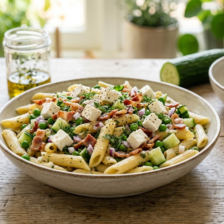 Zomerse kaas met pasta salade recept