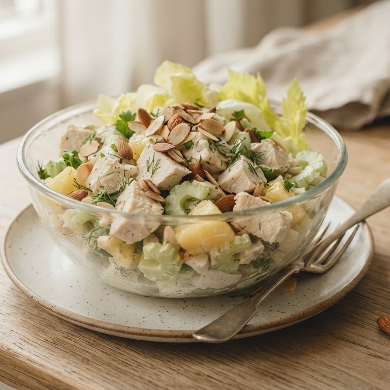 Zomerse kip met ananas en bleekselderie recept