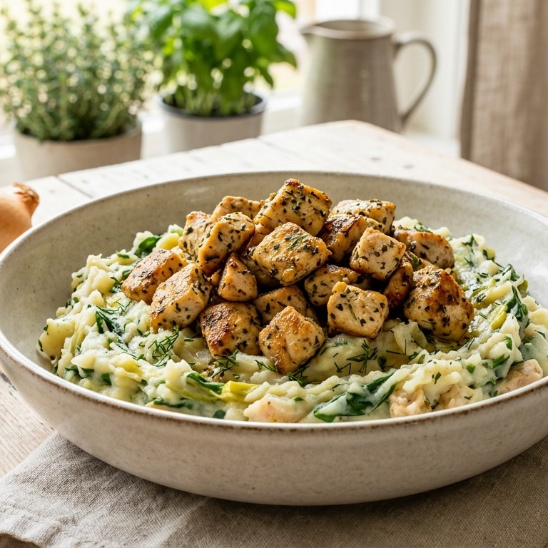 Zomerse kipstamppot recept