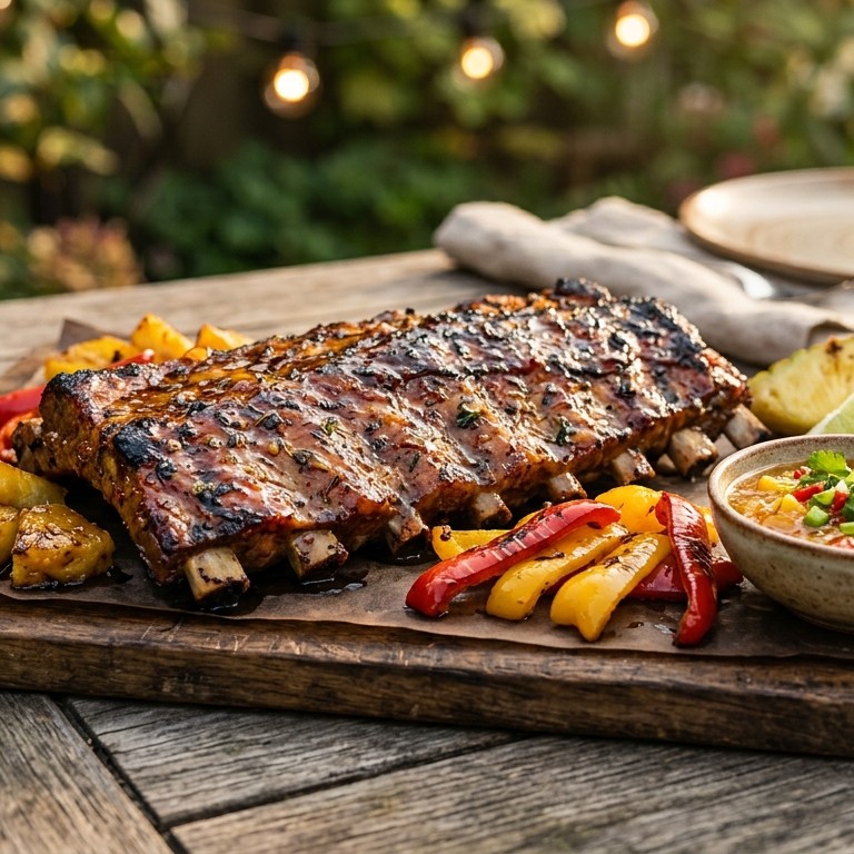 Zomerse spare-ribs met ananas-chilisaus recept