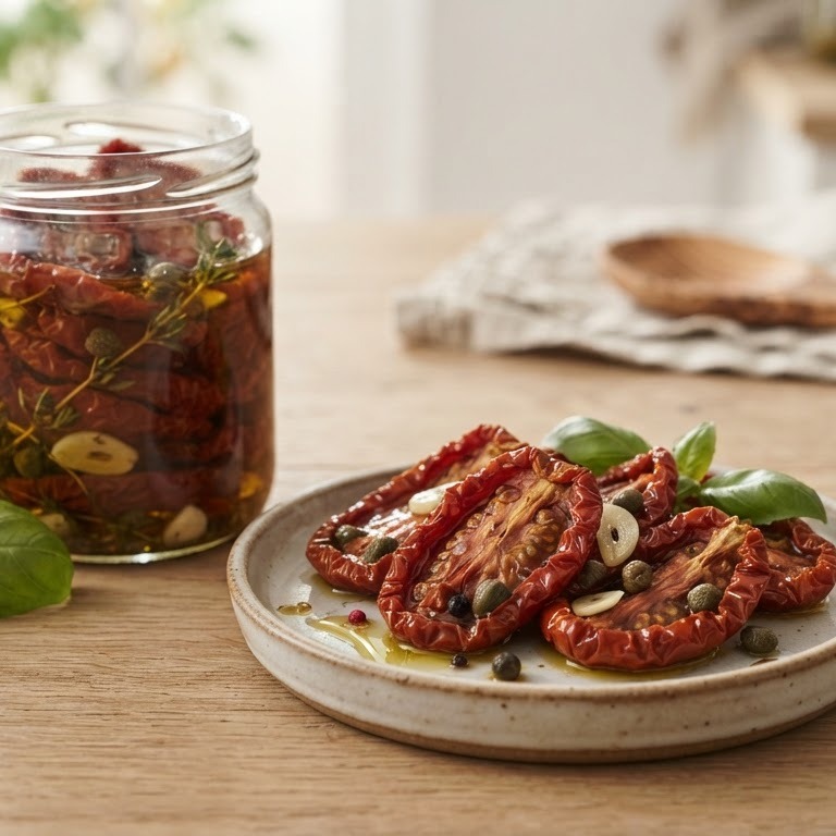 Zongedroogde tomaatjes recept