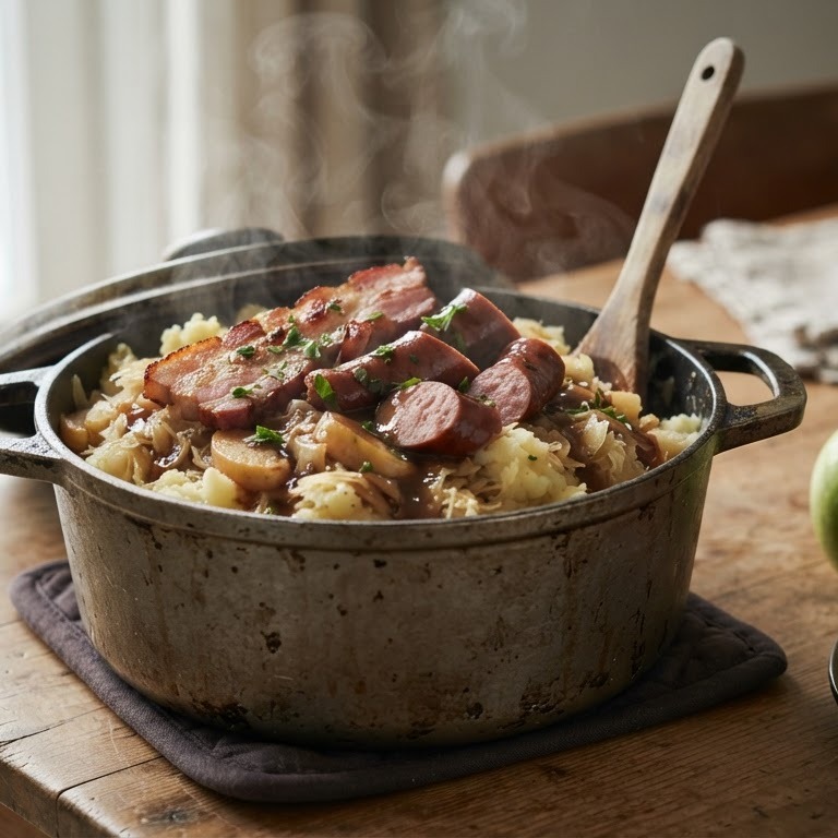 Zuurkool-hussel in de snelkookpan recept