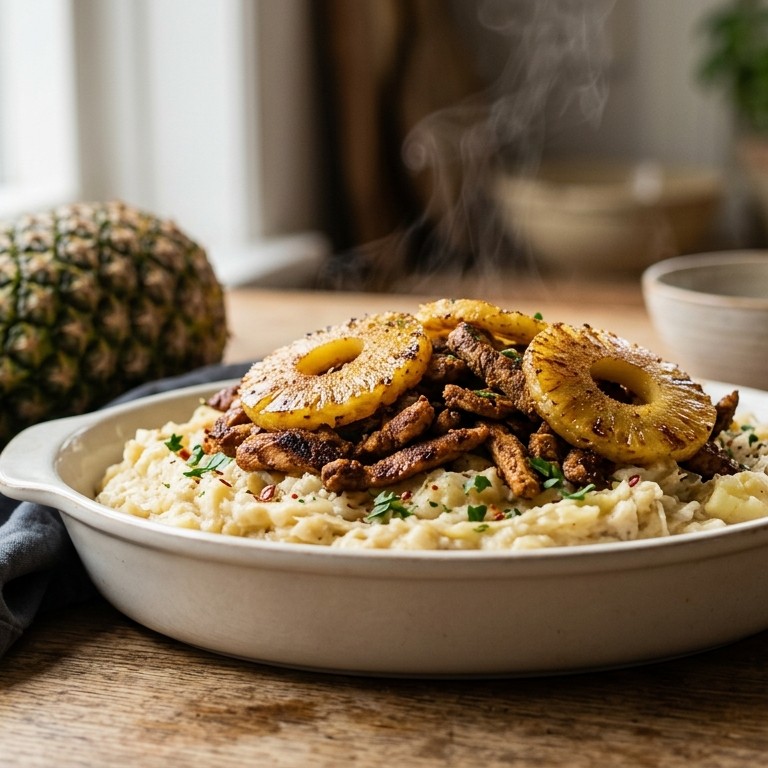 Zuurkool met shoarmavlees en ananas recept