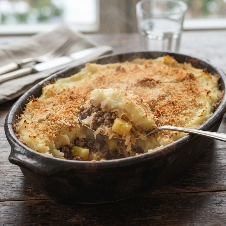 Zuurkoolschotel met ananas en gehakt recept