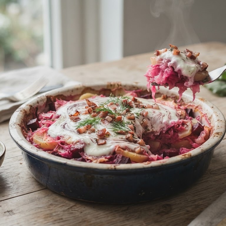 Zuurkoolschotel met bietjes en kwark recept