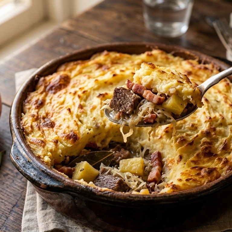 Zuurkoolschotel met rundvlees recept