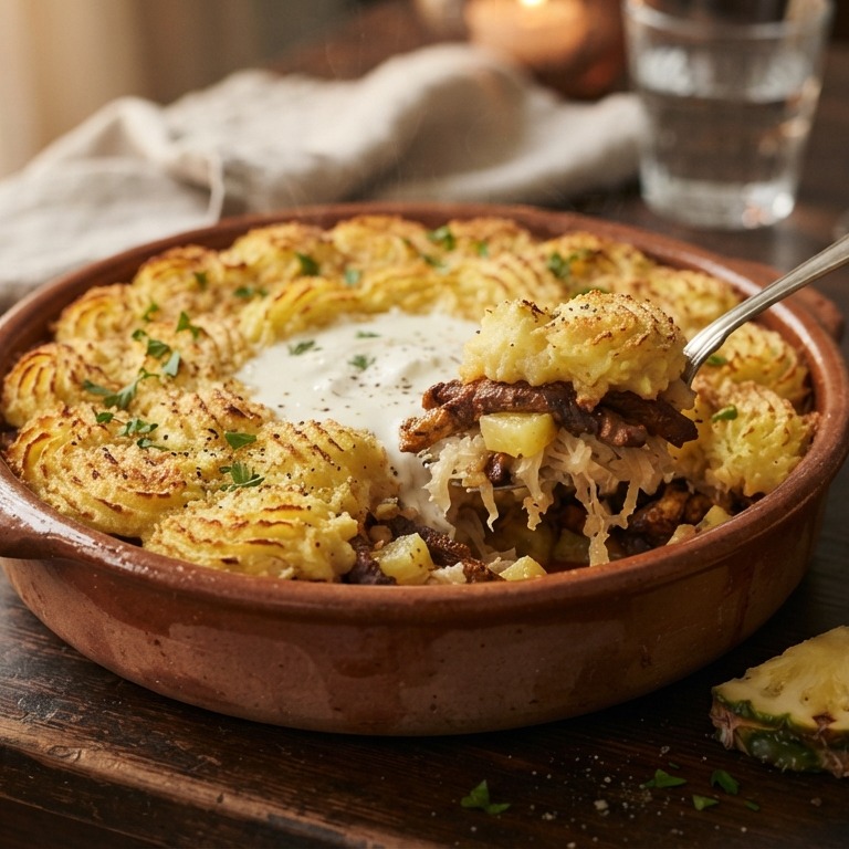 Zuurkoolschotel met shoarma recept