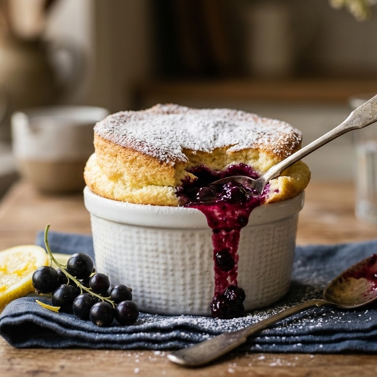 Zwarte bessen-citroensoufflé's recept
