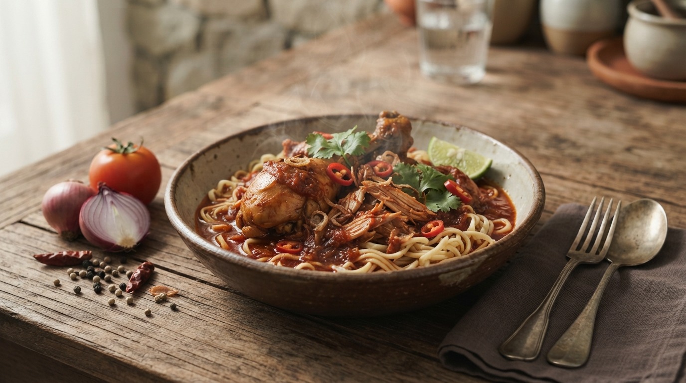 "Indische" kip met tomaat