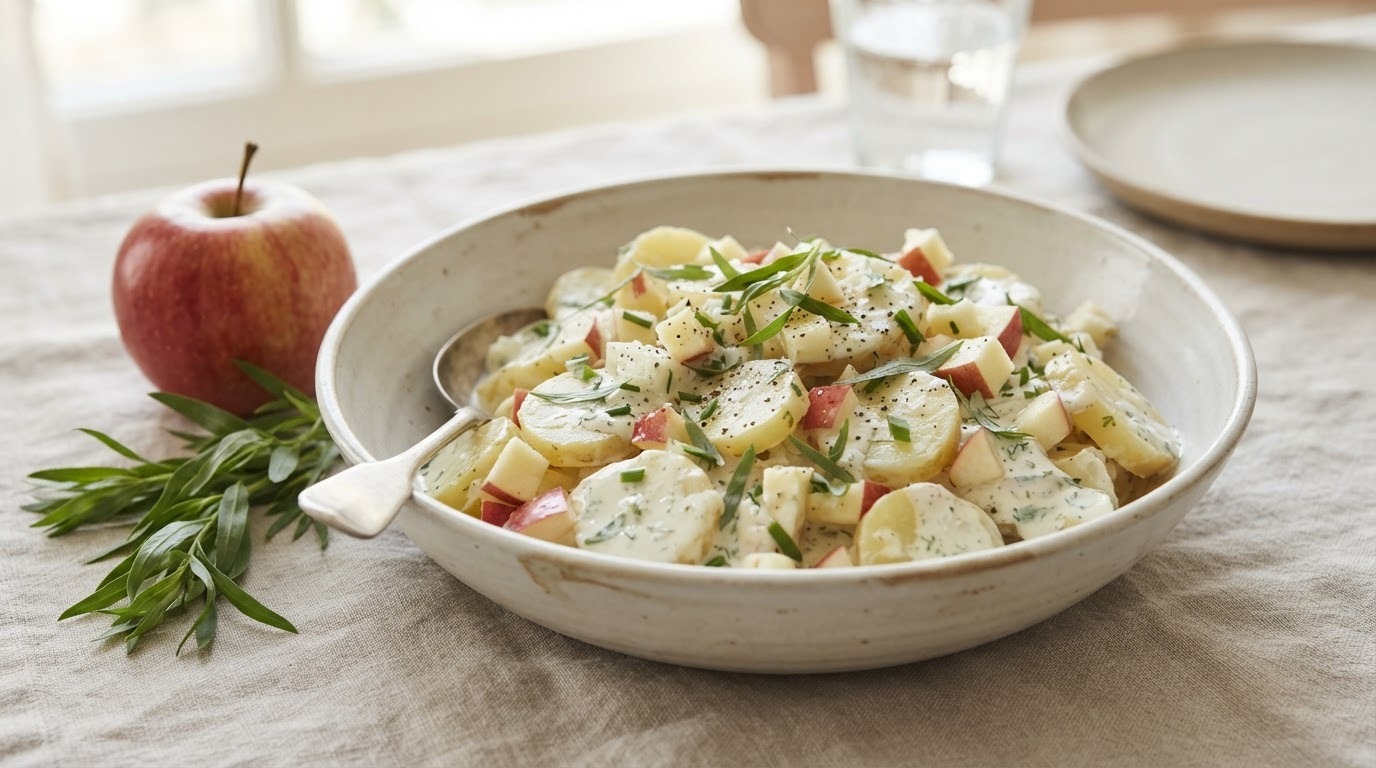 Aardappel-appelsalade met room