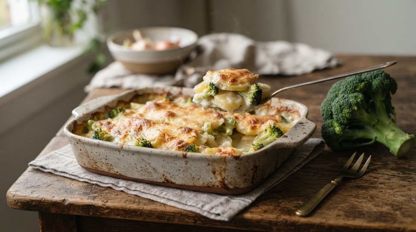 Aardappel-broccoli ovenschotel