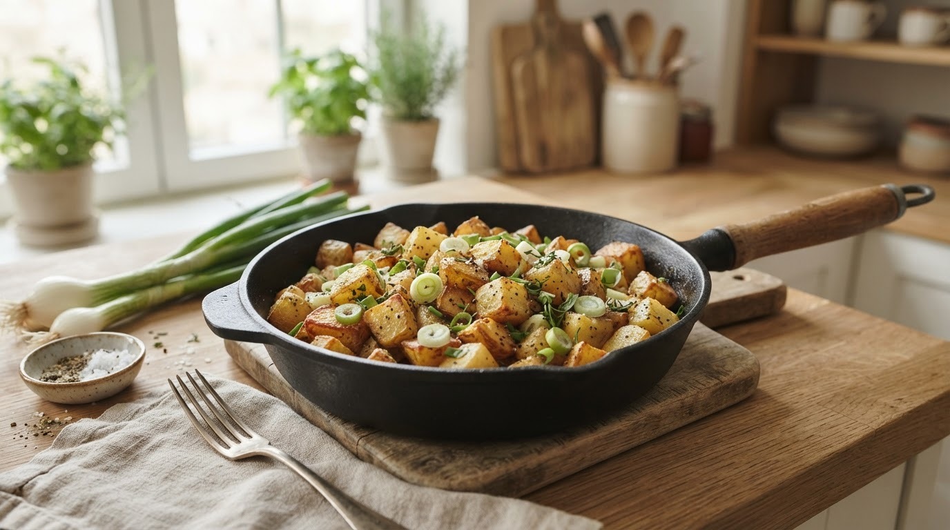 Aardappel, gebakken met lenteui en kruiden