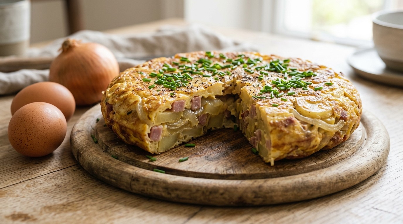 Aardappel-ham tortilla