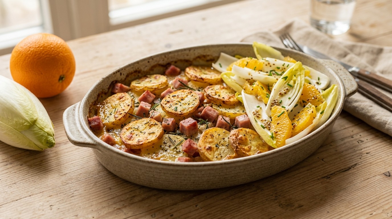 Aardappel-hamschotel