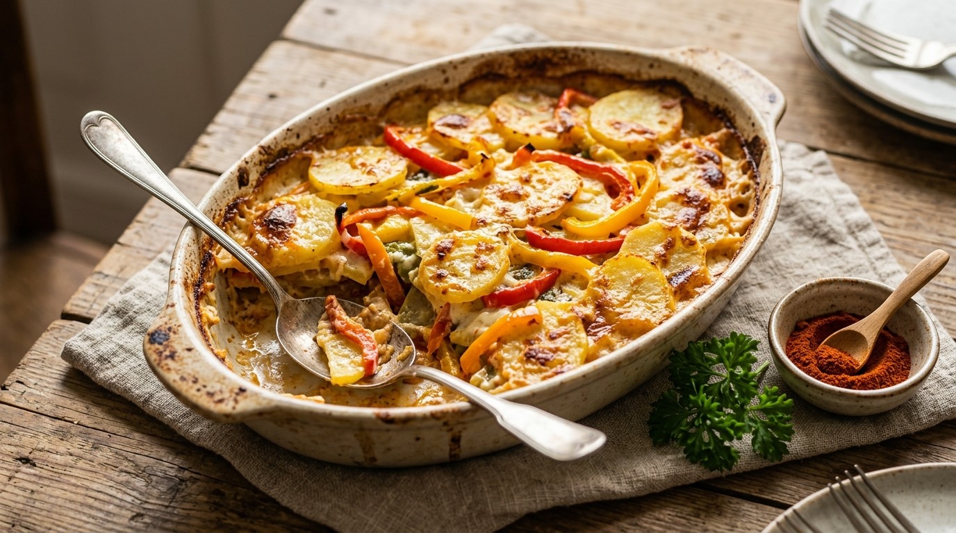Aardappel-paprikaschotel
