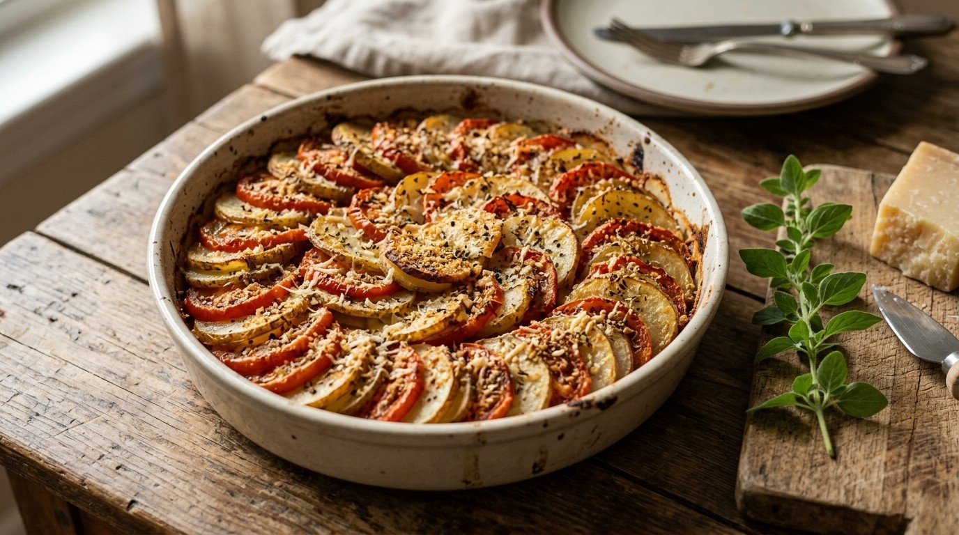 Aardappel-tomaatplakjes