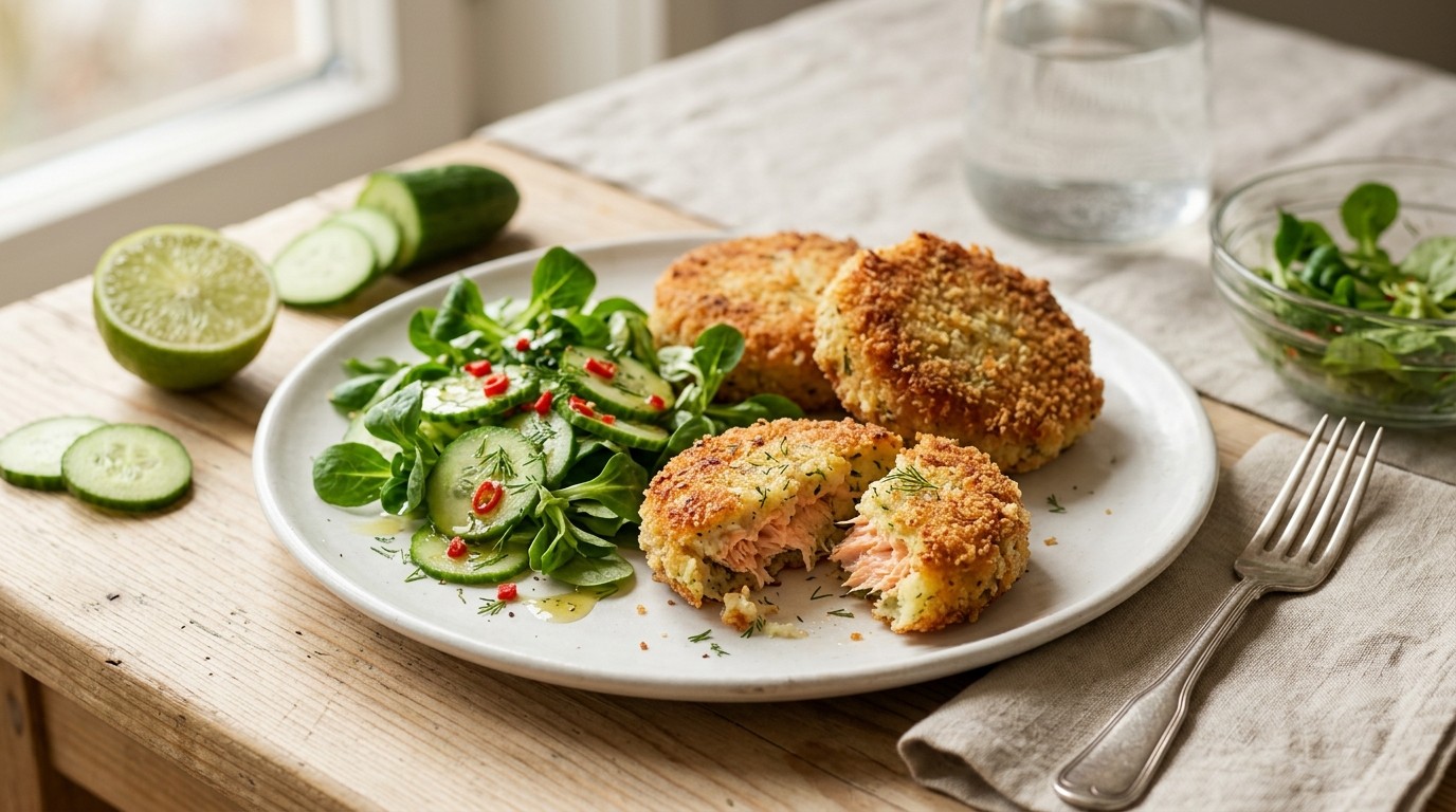 Aardappel-zalmkoekjes
