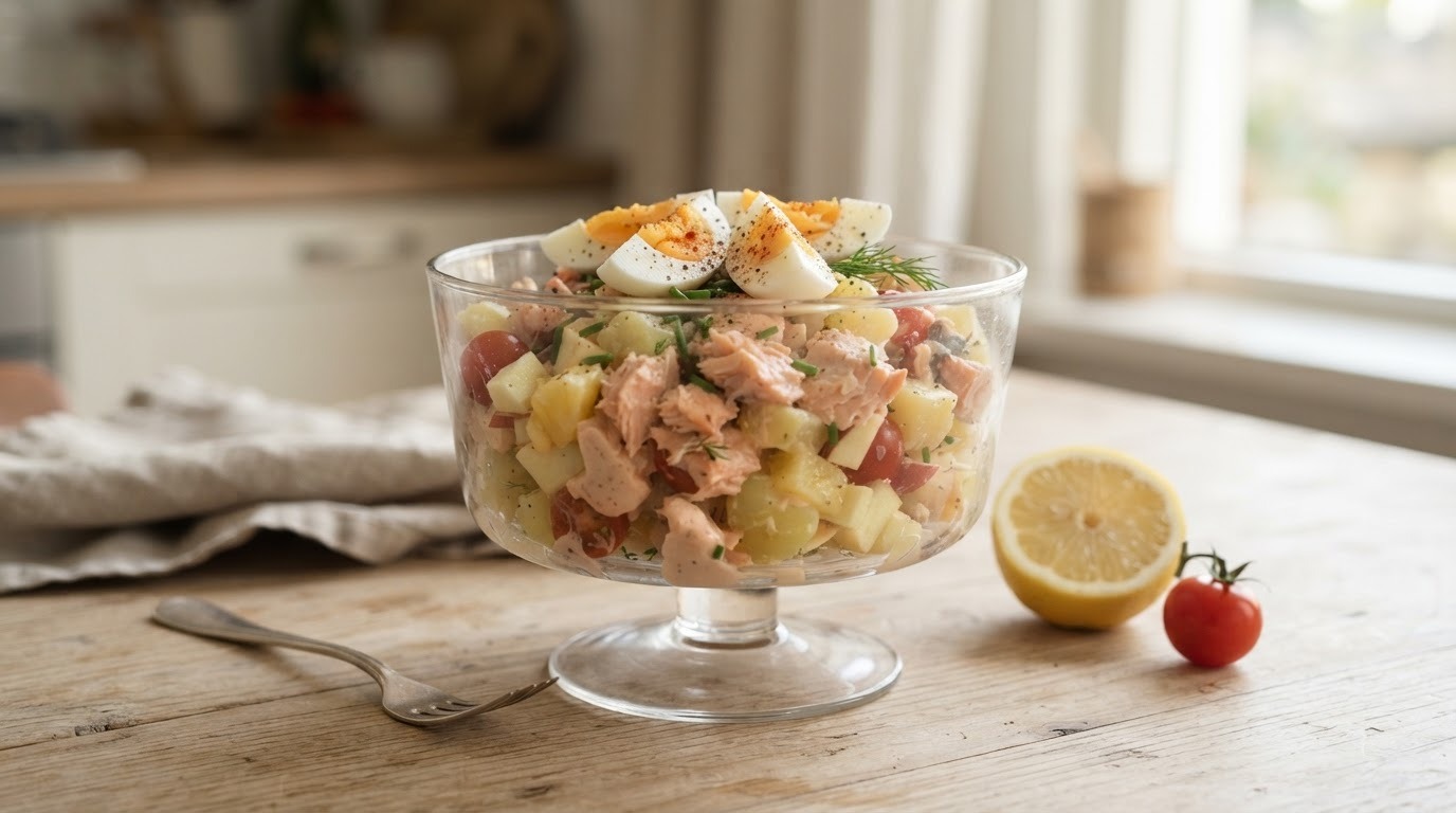 Aardappel-zalmsalade