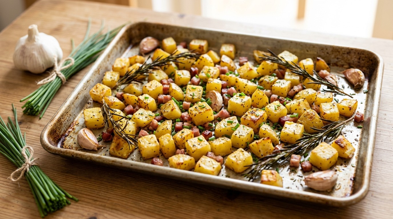 Aardappelblokjes met Takjes Rozemarijn uit de Oven