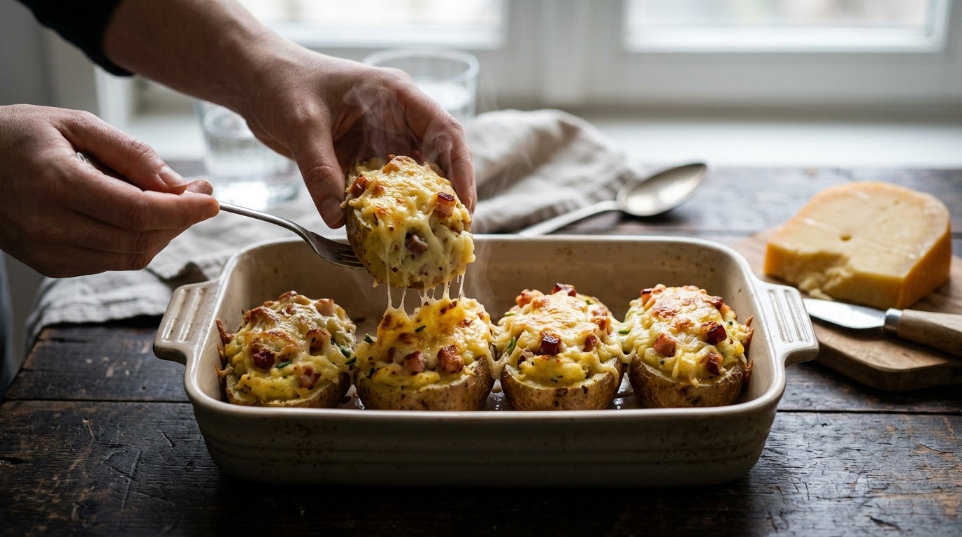 Aardappelen met spek en kaas