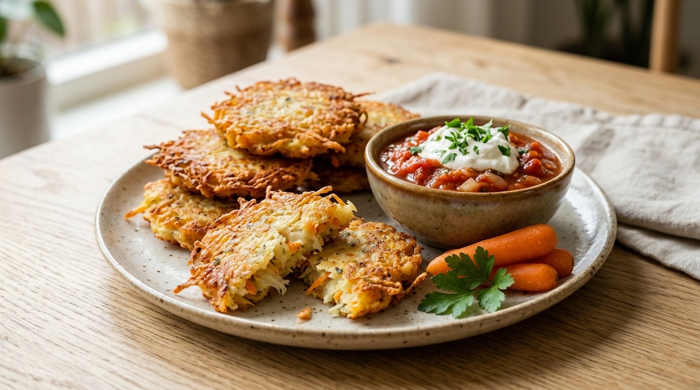 Aardappelkoekjes met Tomatendip
