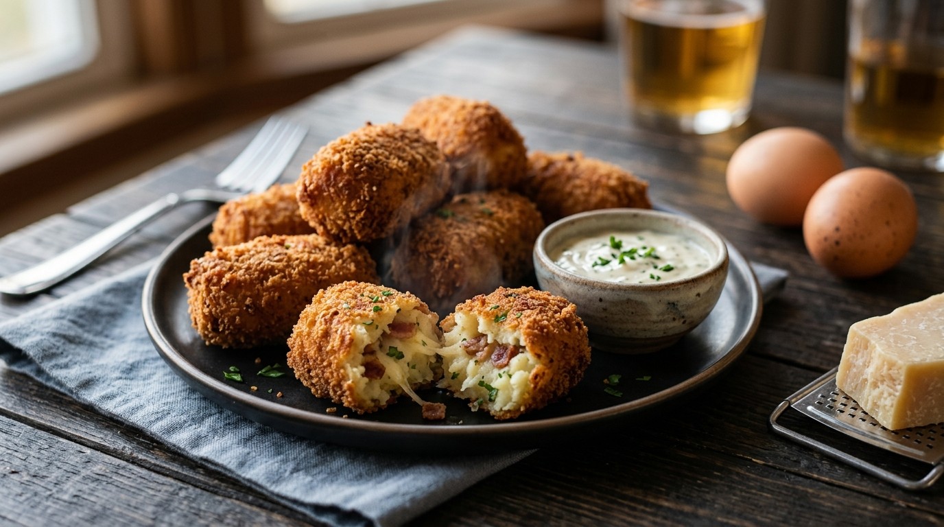 Aardappelkroketten met Italiaanse Kaas en Spek