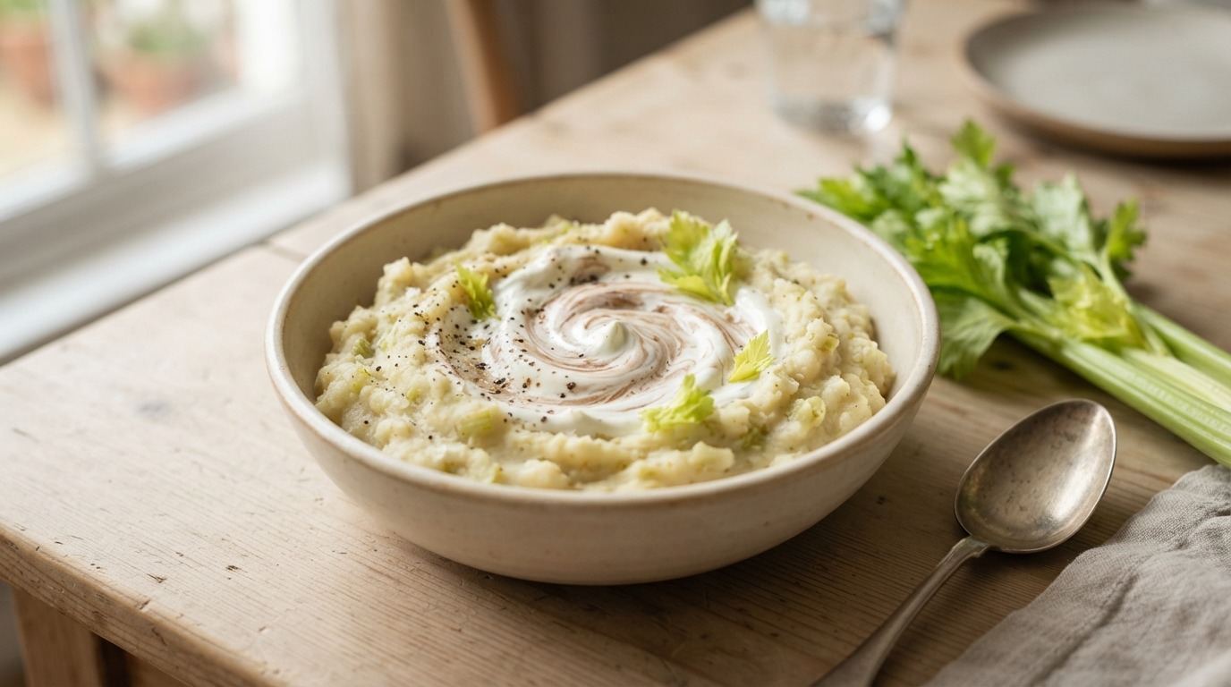 Aardappelpuree met bleekselderij