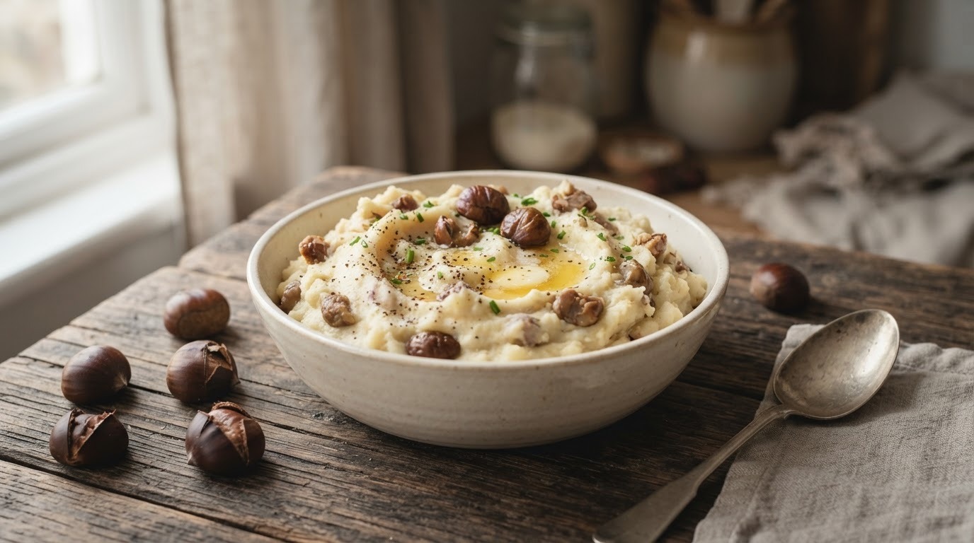 Aardappelpuree met kastanjes