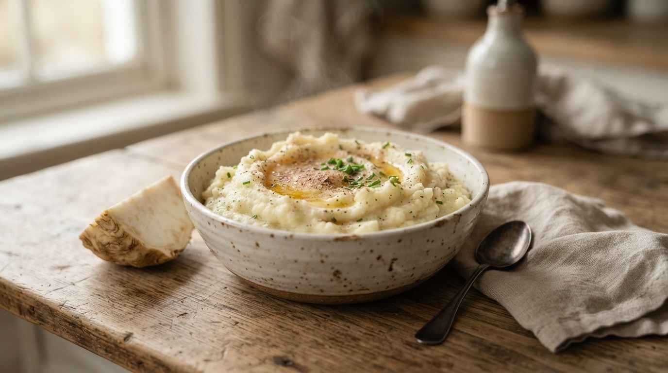 Aardappelpuree met knolselderij