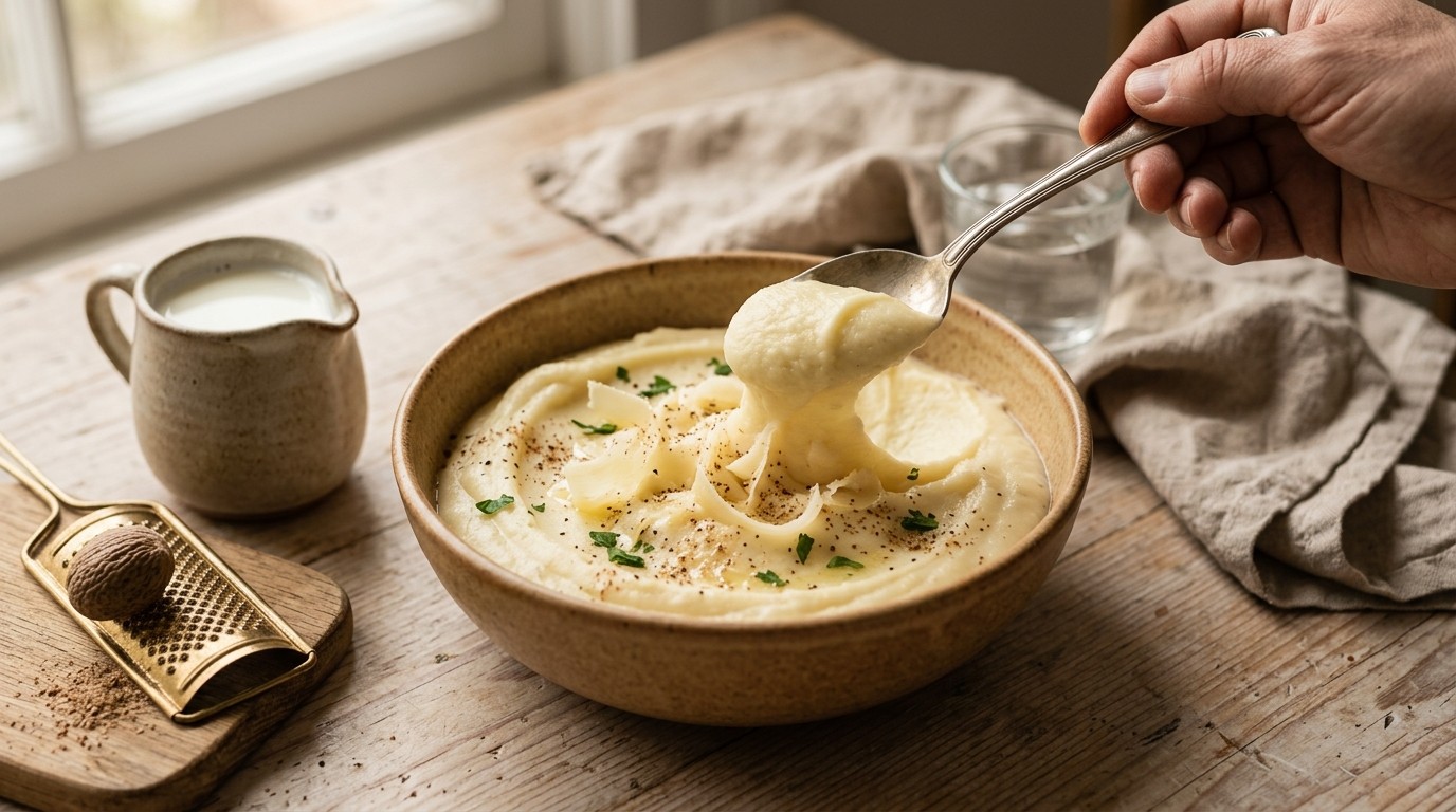 Aardappelpuree met Parmezaanse Kaas