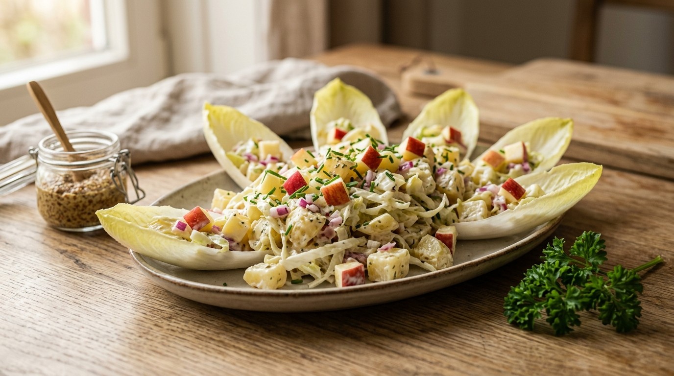 Aardappelsalade met Witlof en Appel