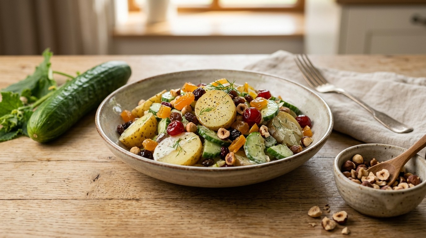 Aardappelschotel met Zuidvruchten en Noten