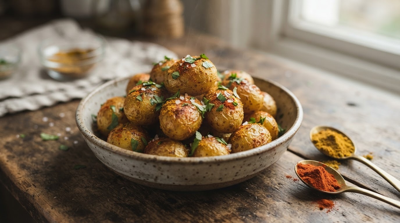 Aardappeltjes met kerrie en paprika