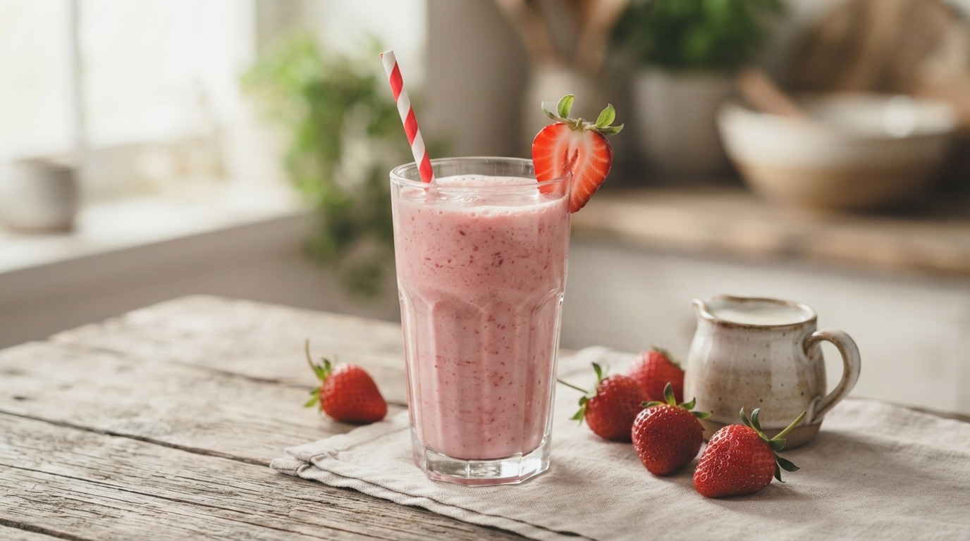 Aardbei milkshake