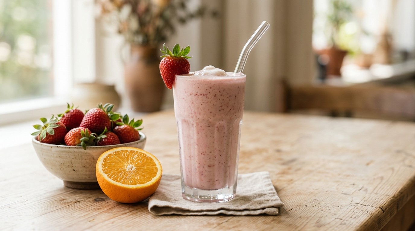 Aardbeien-karnemelk Shake