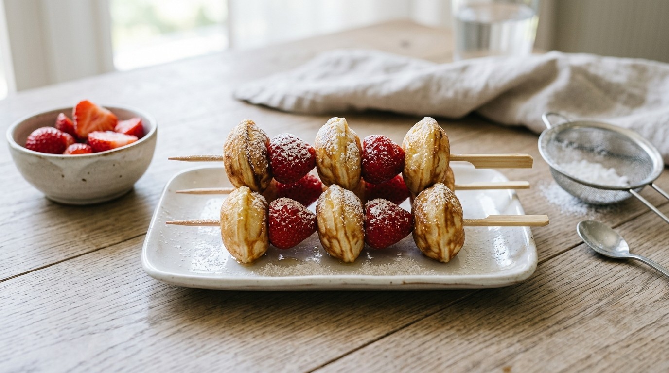 Aardbeien-poffertjesspiesjes