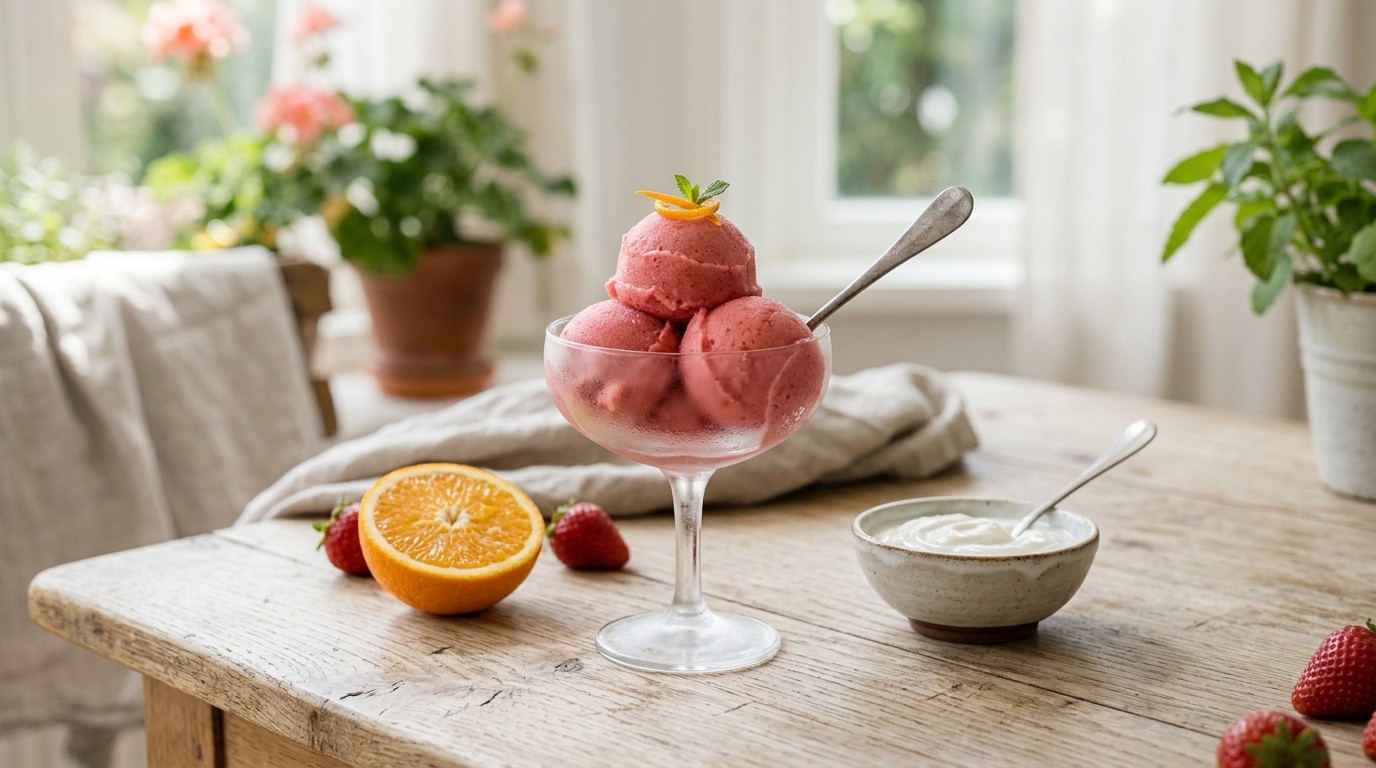 Aardbeiensorbet