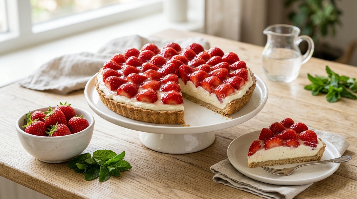 Aardbeienvlaai
