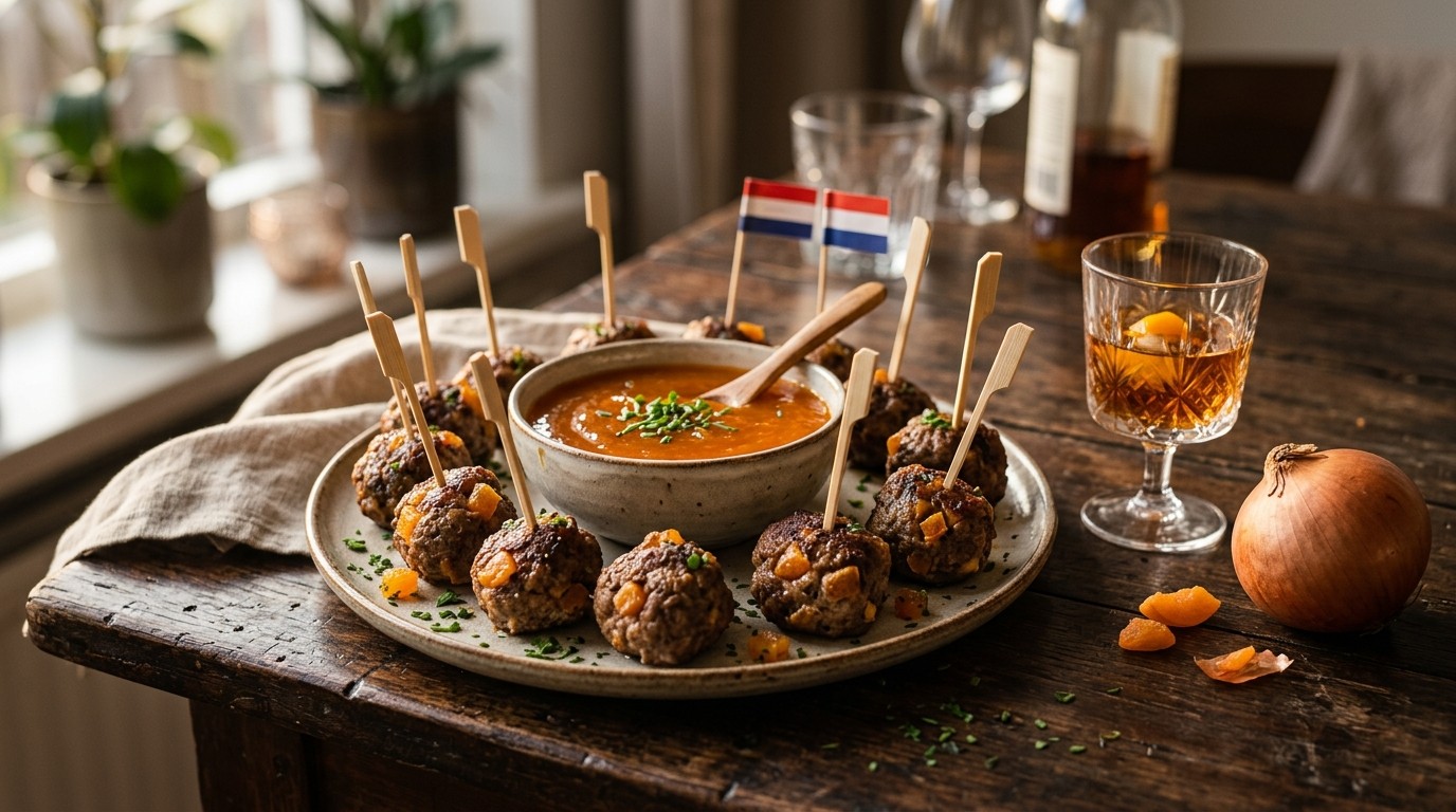 Abrikozen Gehaktballetjes met Abrikozen Dipsaus