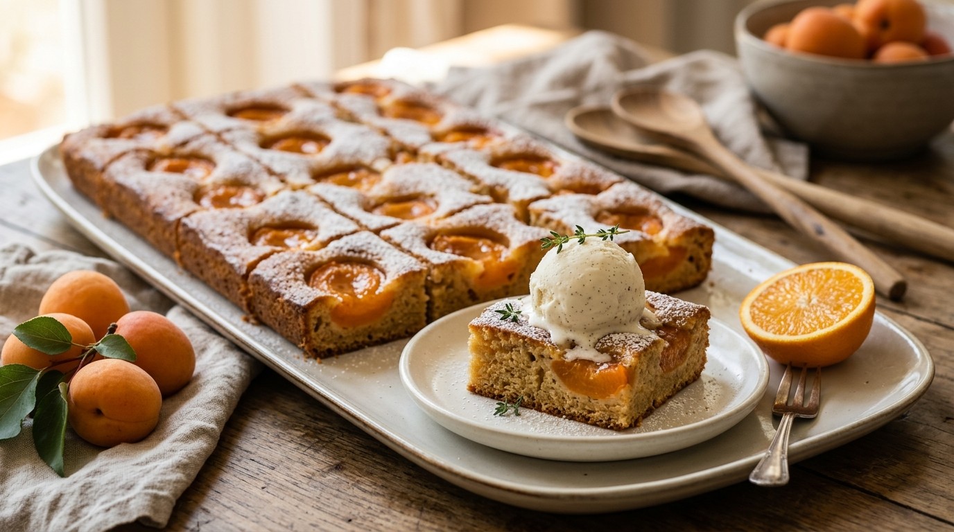 Abrikozencake met Roomijs Voor Buffet