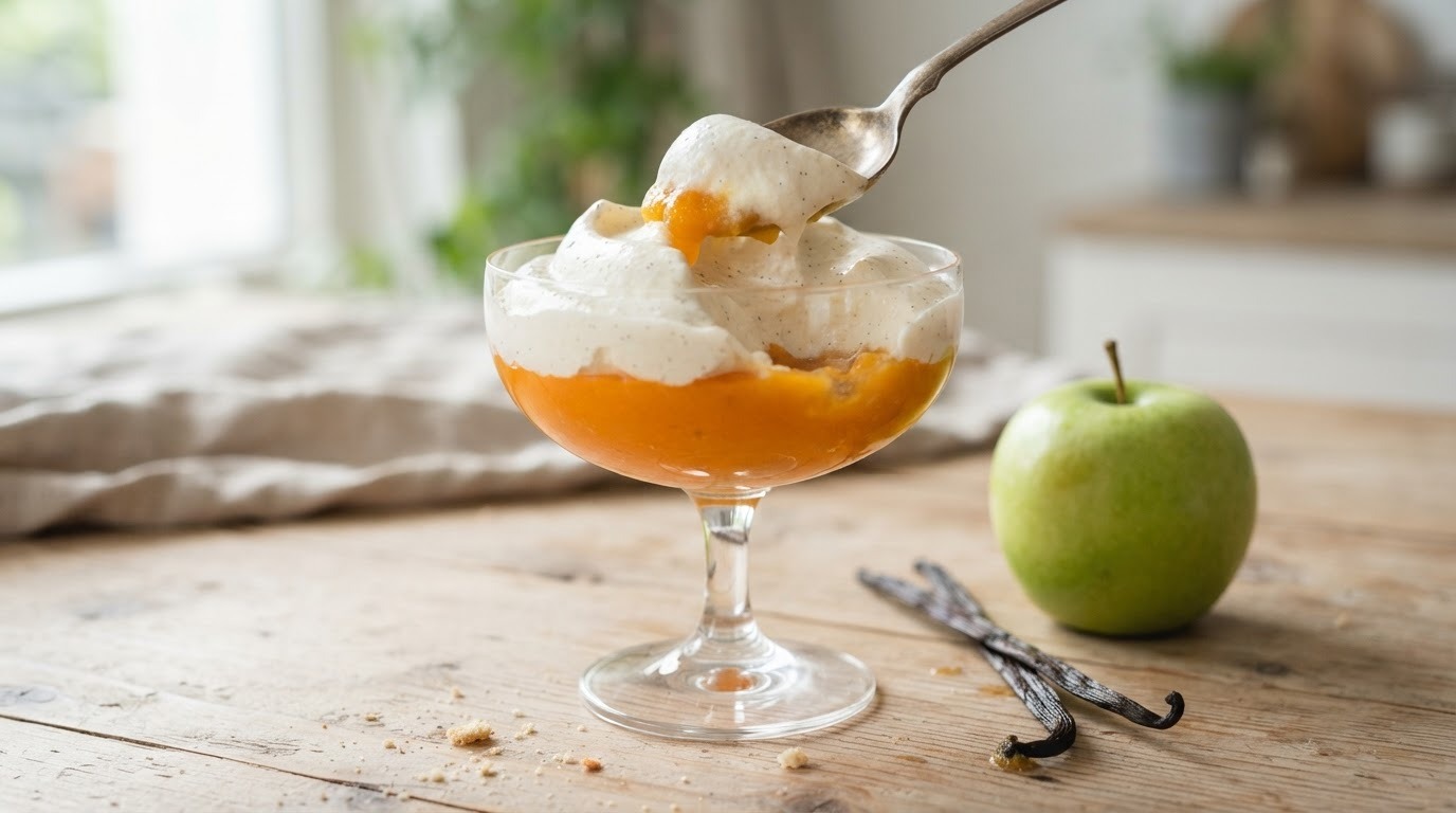 Abrikozenpuree met mascarponemousse