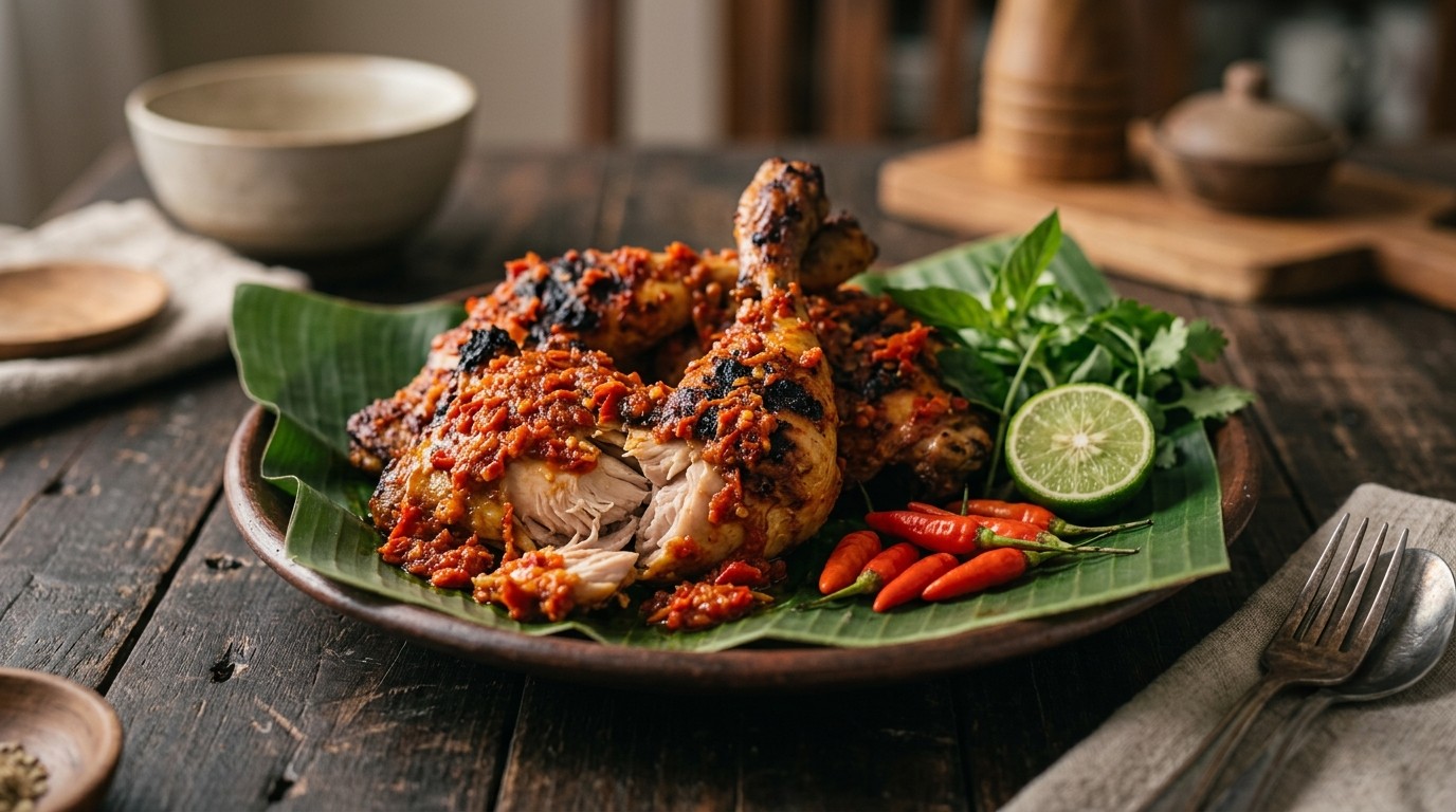 Ajam Bakar Rica (gebakken kip in Kruidenpasta)