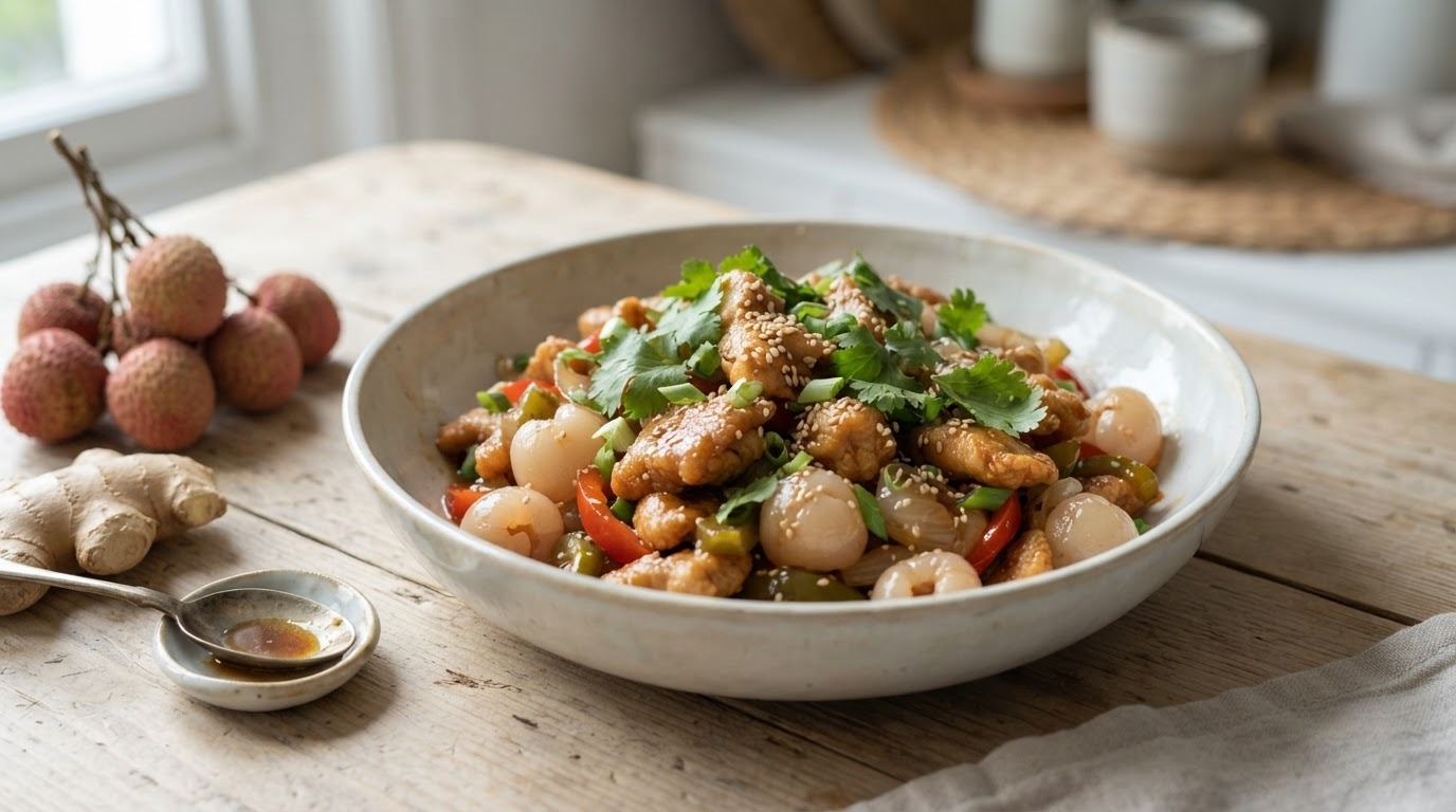Ajam cina lychee (kip met lychees)