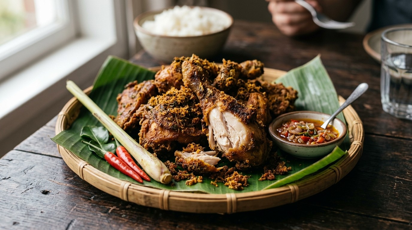 Ajam Goreng Jakarta (gefrituurde Hete kip)