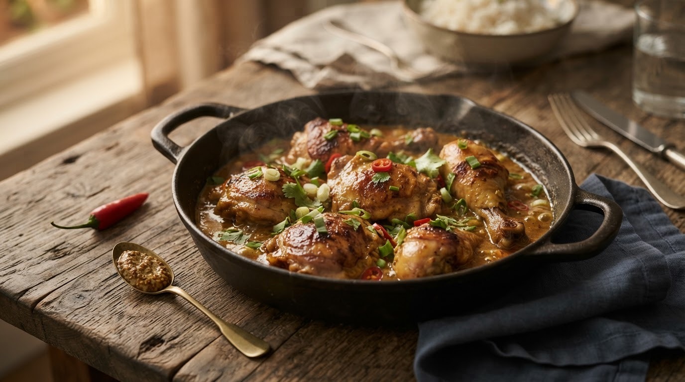Ajam masak mosterd (kip met mosterd smaak)