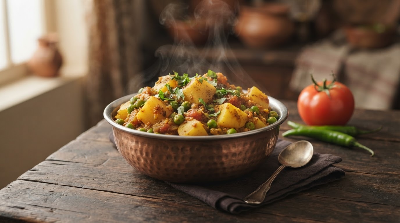 Aloo Matar Sabji (Aardappelen en erwtjes)