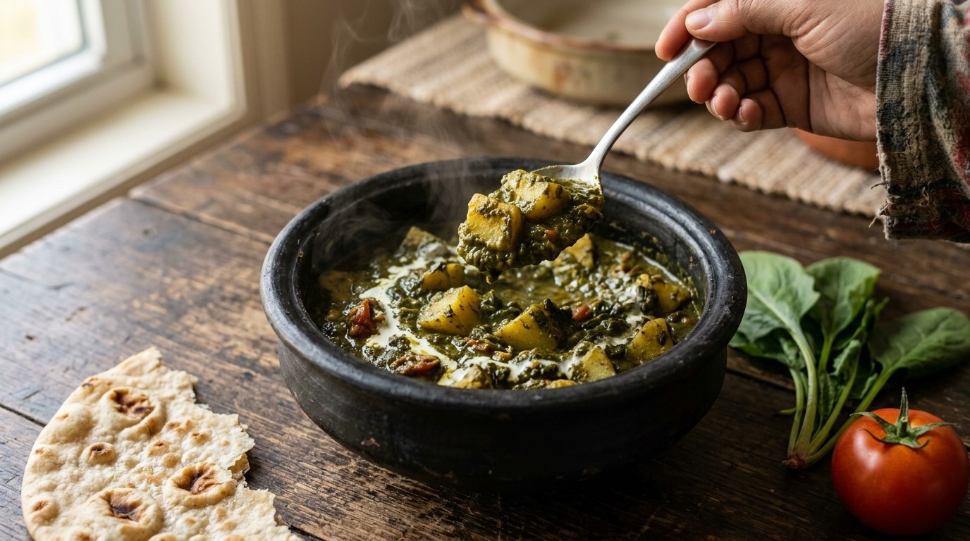 Aloo Palak (spinazie-aardappelgerecht)