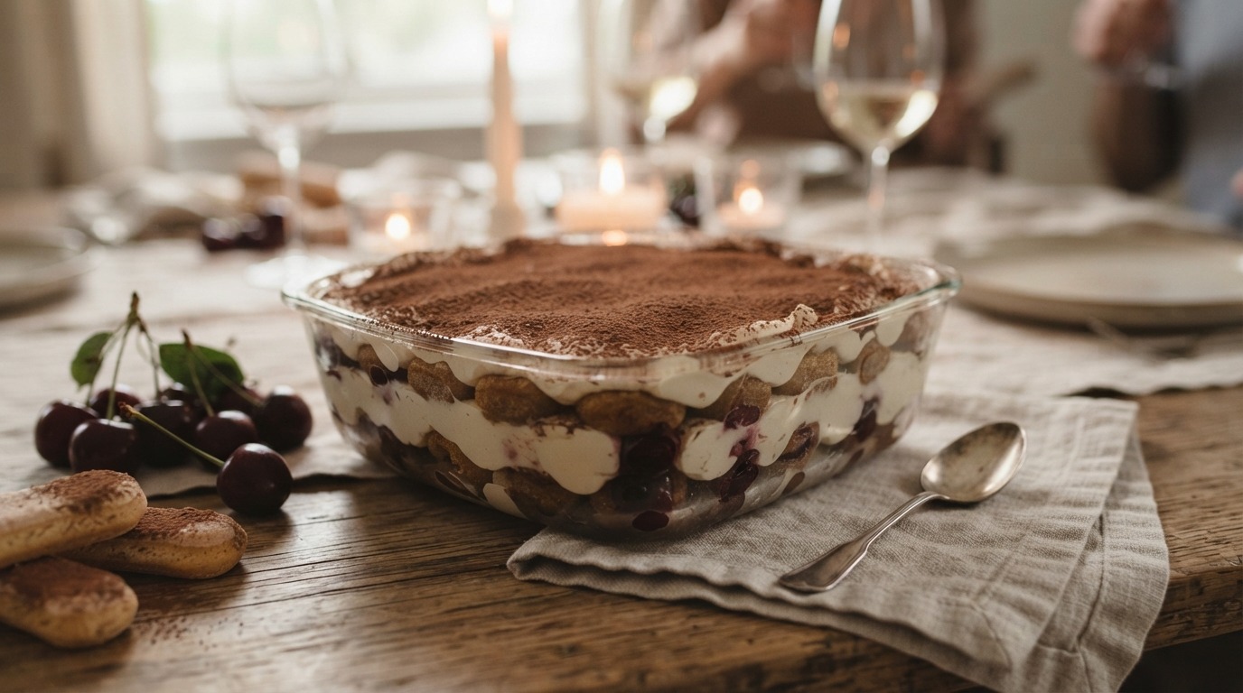 Amaretto-kersentiramisu