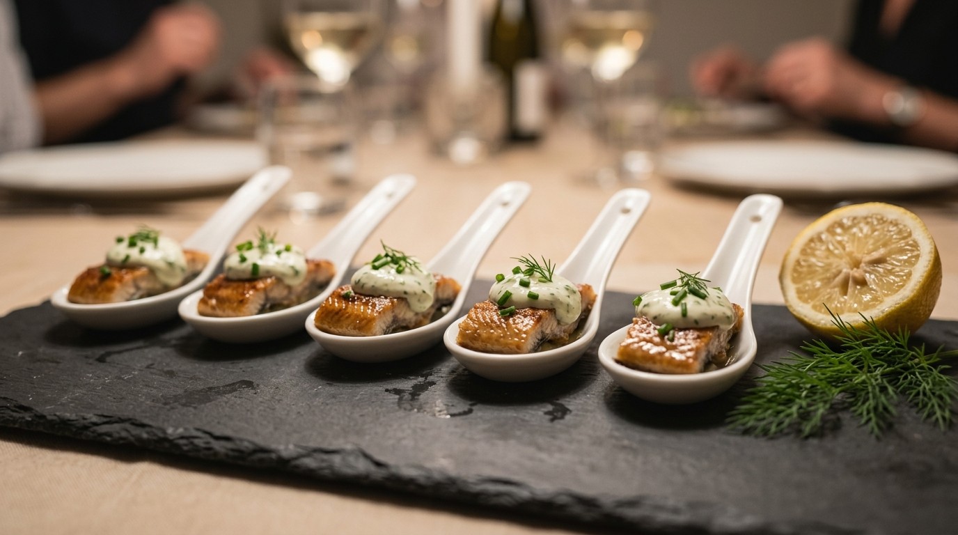 Amuse Paling met Bosuitjescreme